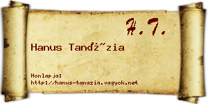 Hanus Tanázia névjegykártya